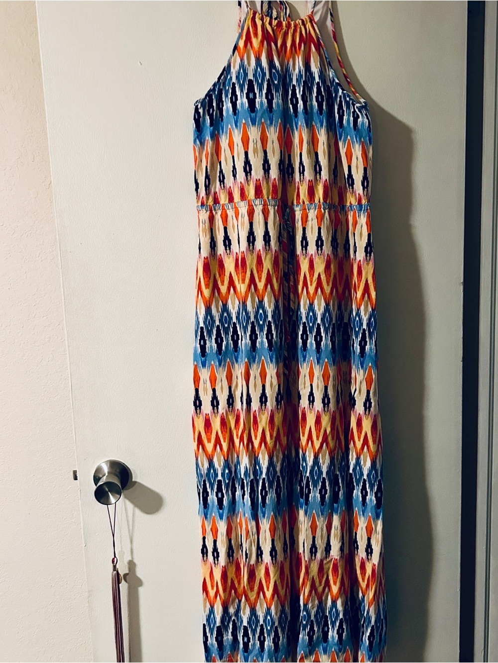 Athleta Sunset Halter Maxi Dress w/ Drawstring Waist & Built-In Bra